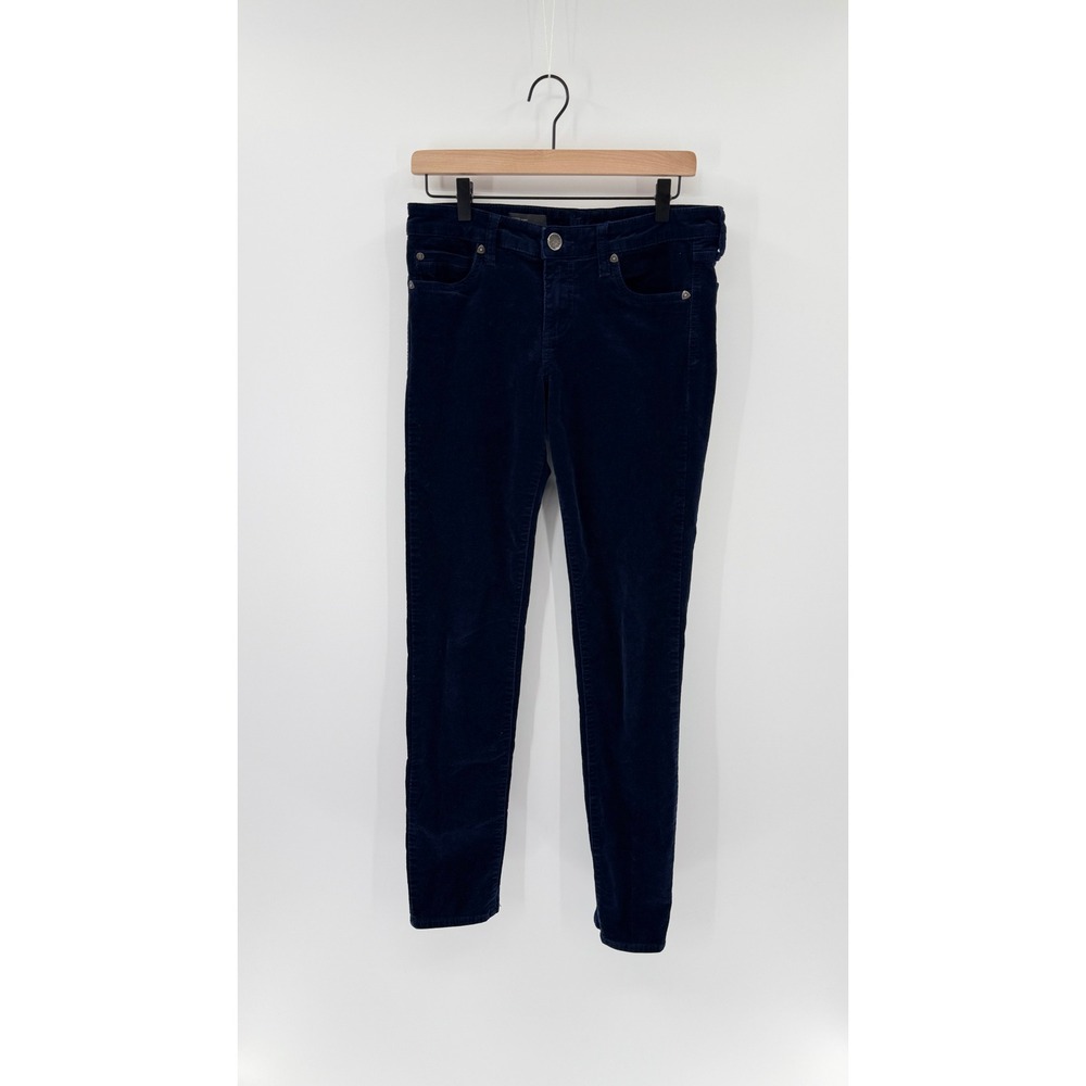 KUT from the Kloth Navy Diana Corduroy Pants 8 Skinny Whimsigoth Dark Academia